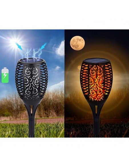 LUMILED solárne lampy BURN 6x ( sada ) 6500K 50 cm - čierna