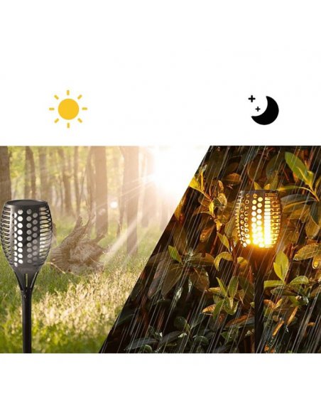 LUMILED solárne lampy BURN 6x ( sada ) 6500K 50 cm - čierna