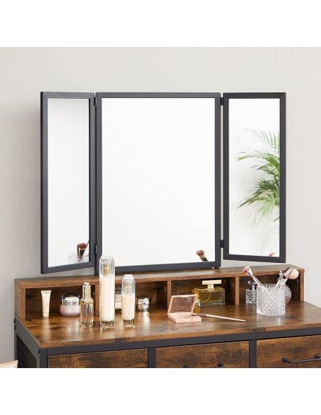 Toaletný stolík NIA v rustikálnom štýle s taburetkou