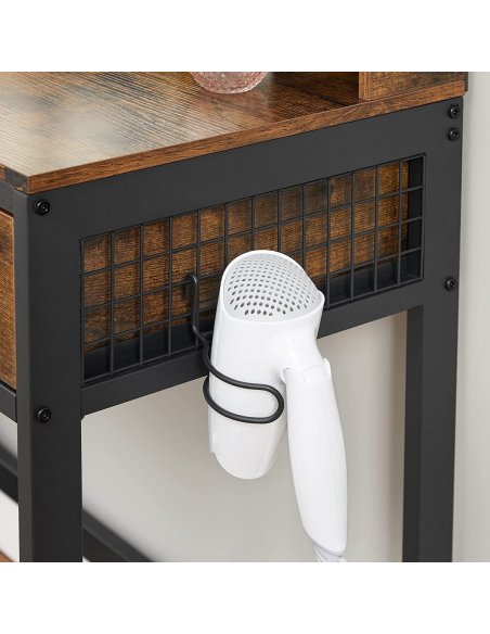 Toaletný stolík NIA v rustikálnom štýle s taburetkou