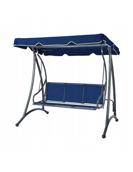 Voľne stojaca záhradná hojdačka VIKTORIA s nastaviteľnou strechou - modrá