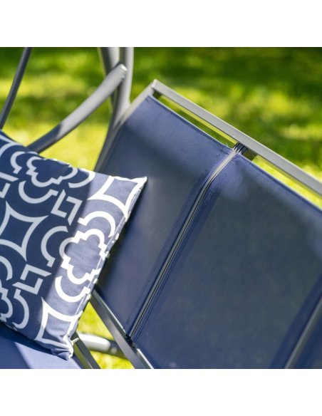 Voľne stojaca záhradná hojdačka VIKTORIA s nastaviteľnou strechou - modrá