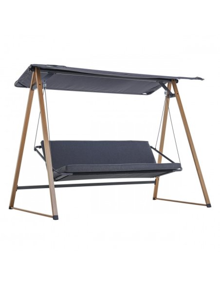 Moderná záhradná Hojdačka HERG pre 3 osoby - šedá farba