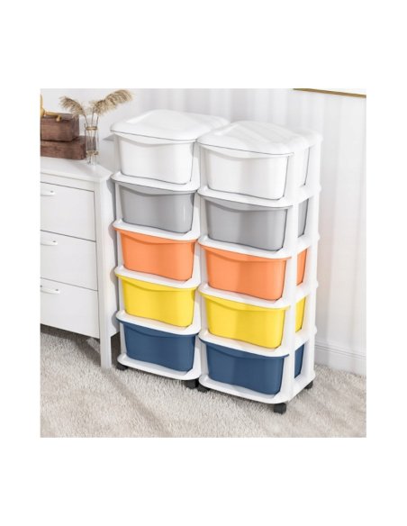 BOX Systém plastový organizér, regál na hračky a príslušenstvo - viacfarebný