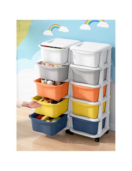 BOX Systém plastový organizér, regál na hračky a príslušenstvo - viacfarebný