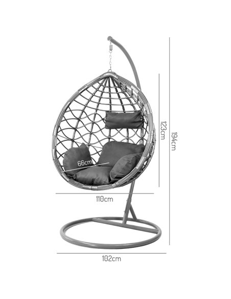 Závesné hojdacie kreslo SUPPLIES SAKAI - šedé