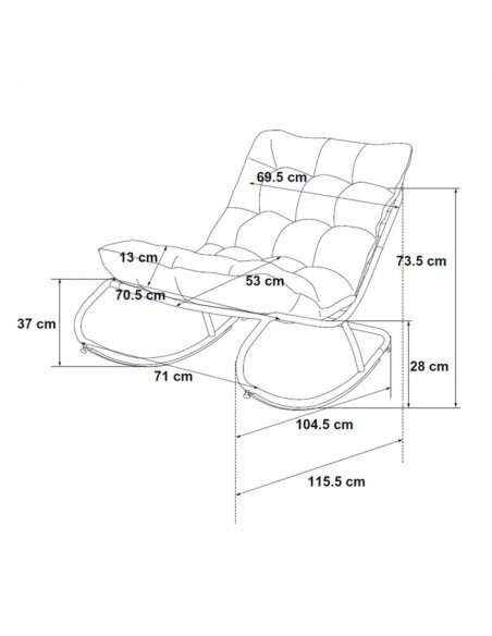 Hojdacie záhradné kreslo SUPPLIES VIBE s olefínovým vankúšom, šedá farba