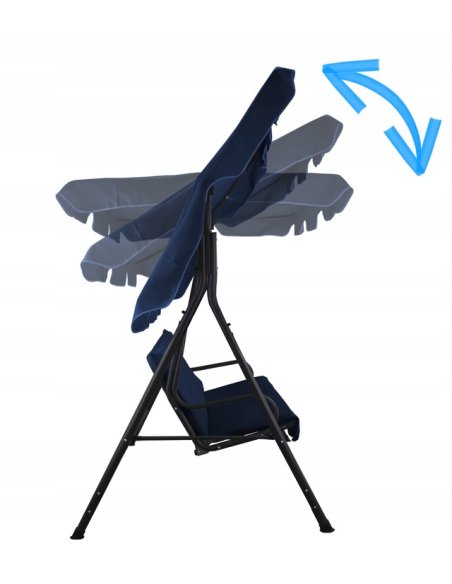 Záhradná hojdačka GARDEN-LINE pre 3 osoby s držiakmi na nápoje + vankúše v modrej farbe