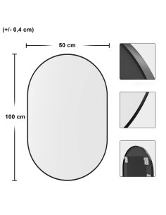 Oválne zrkadlo 100x50 cm... 2