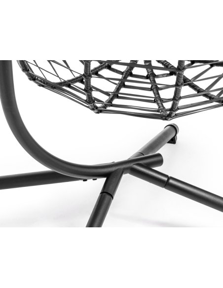 Závesne hojdacie kreslo SAN VITO PREMIUM v čiernej farbe