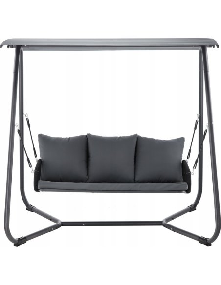 Záhradná hojdačka KRETA s vankúšmi v šedej farbe