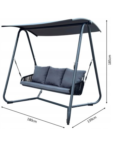 Záhradná hojdačka KRETA s vankúšmi v...