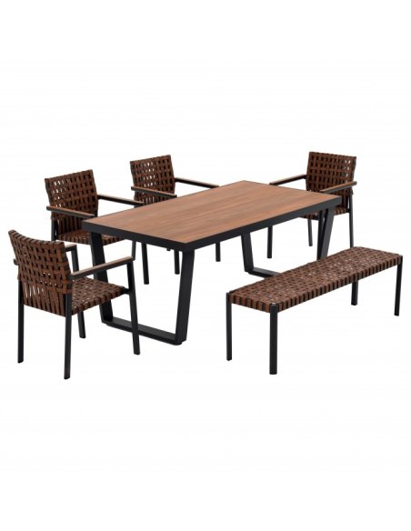 Texaský záhradný jedálenský nábytok CS s masívnym stolom