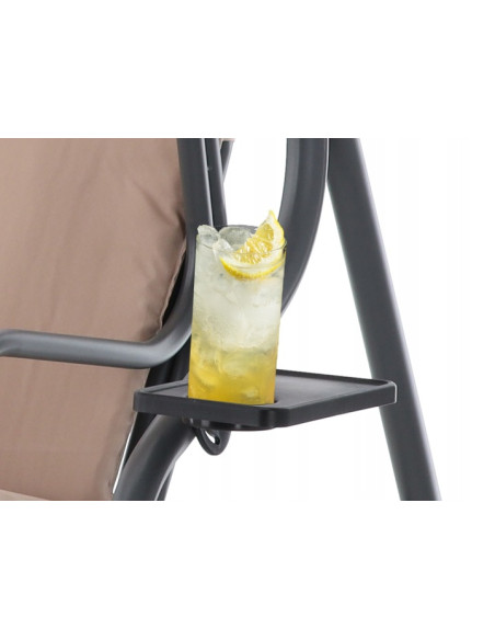 Záhradná Hojdačka KRE0735 GARDEN-PRO s držiakom na nápoje v béžovej farbe