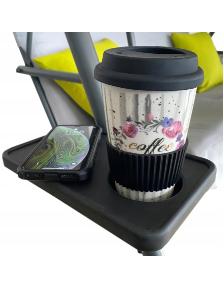 Záhradná Hojdačka KRE9987 GARDEN-PRO s držiakom na nápoje v šedej farbe