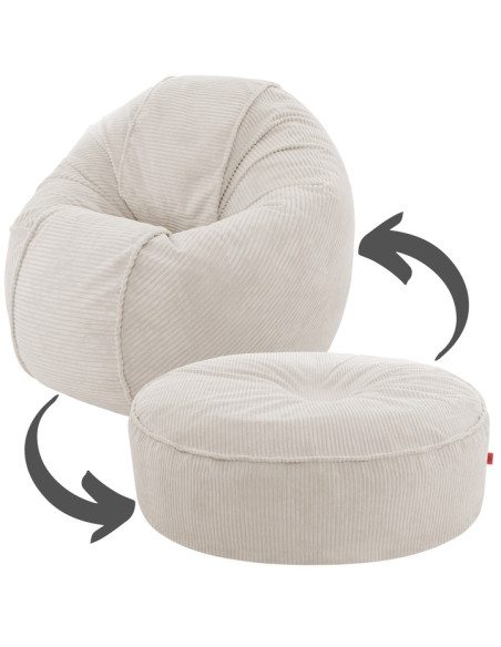 Supplies sedací vak CORD DELUXE 2v1 - béžová farba