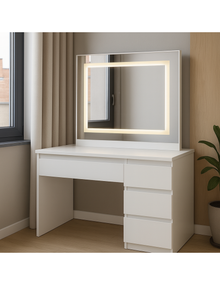 Moderný toaletný stolík CERSEI G430 v loftom štýle biely