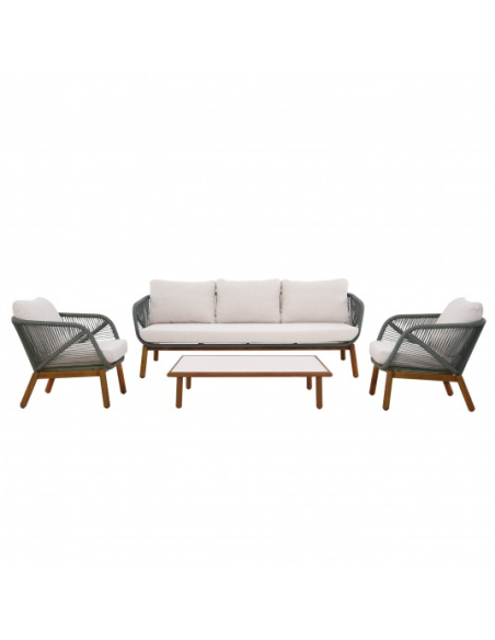 Záhradný nábytok Auro CS s veľkou pohovkou pre 5 osôb so stolíkom