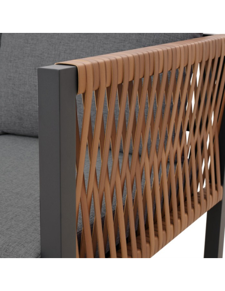 Záhradný jedálenský nábytok TEXAS s rohovou pohovkou pre 9 osôb