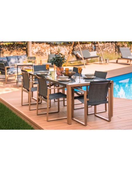 Záhradný jedálenský nábytok Duisburg s veľkým stolom pre 8 osôb