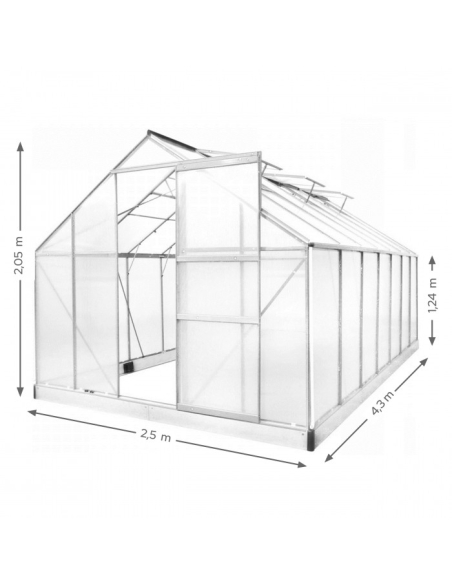 Polykarbonátový skleník G7011-9 2,5 x 4,3 m