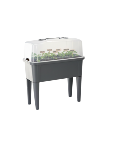 Skleníkový stolík s krytom 76 × 38 × 83 cm, antracitový